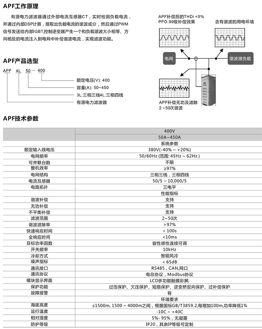 APF有源電力濾波柜產(chǎn)品簡介